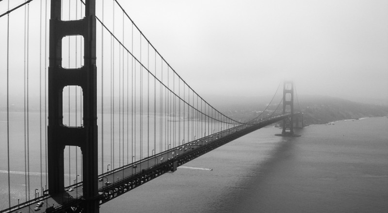 san francisco golden bridge bw