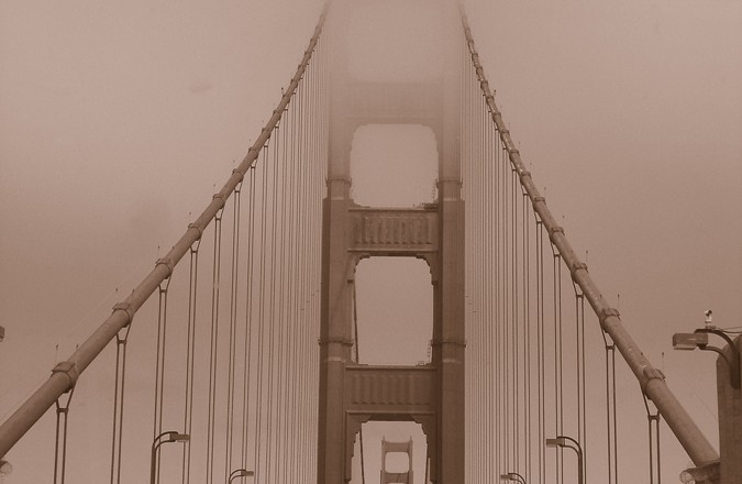 san francisco golden gate sepia
