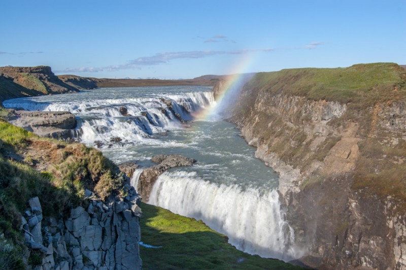 iceland gullfoss rainbow