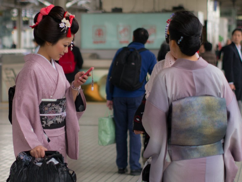 japan kyoto station traditional outfit