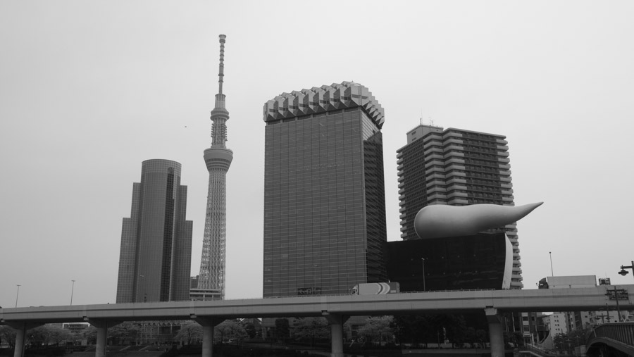 tokyo sky tree bw