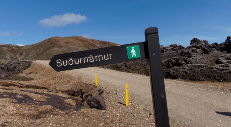 iceland laugavegur trail sudurnamur sign