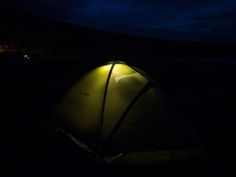 scotland skye tent at night