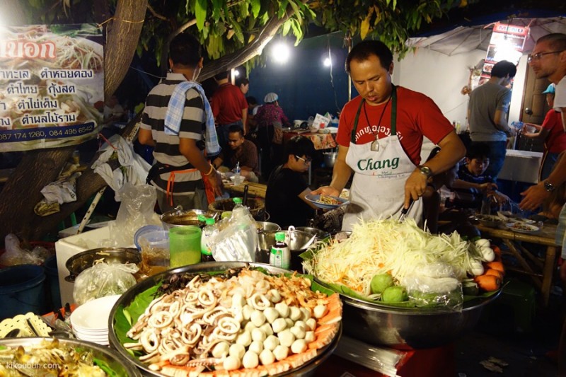 thailand chiang mai market wok salad