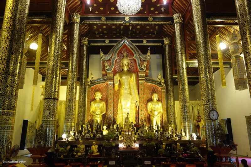 thailand chiang mai temple in gold
