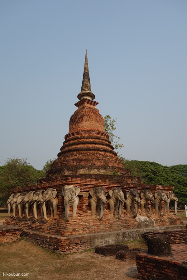 thailand sukhothai elephant temple