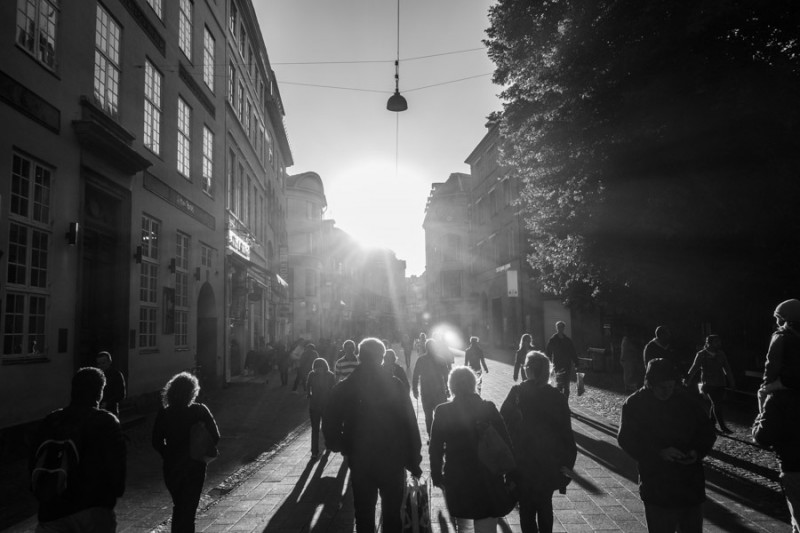 copenhaguen streets bw