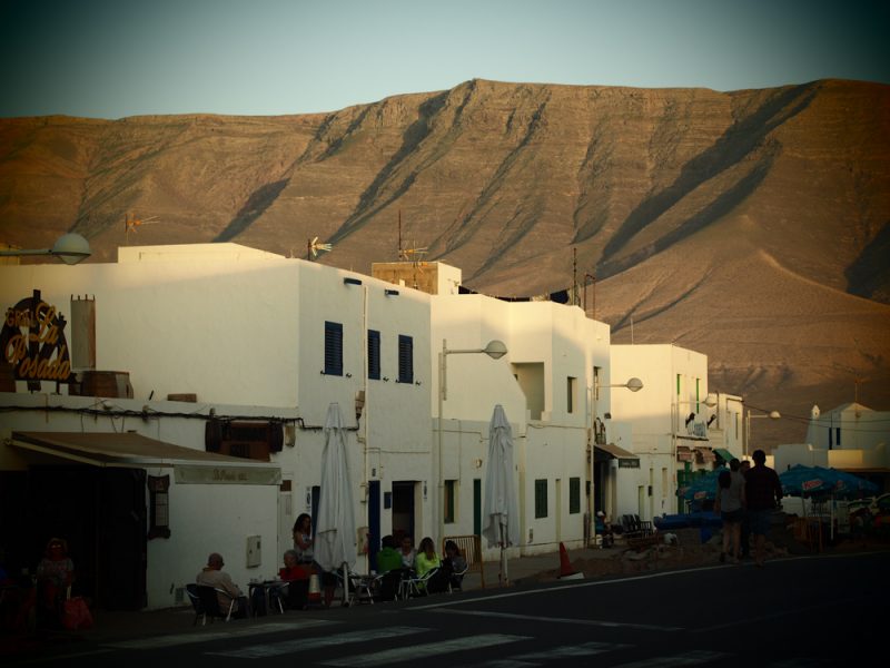 caleta de famara and mountains