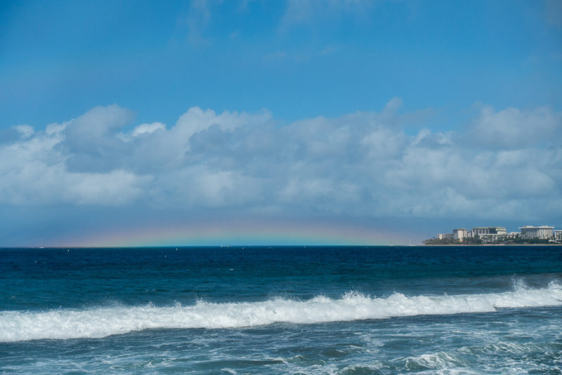 hawaii rainbow over ocean