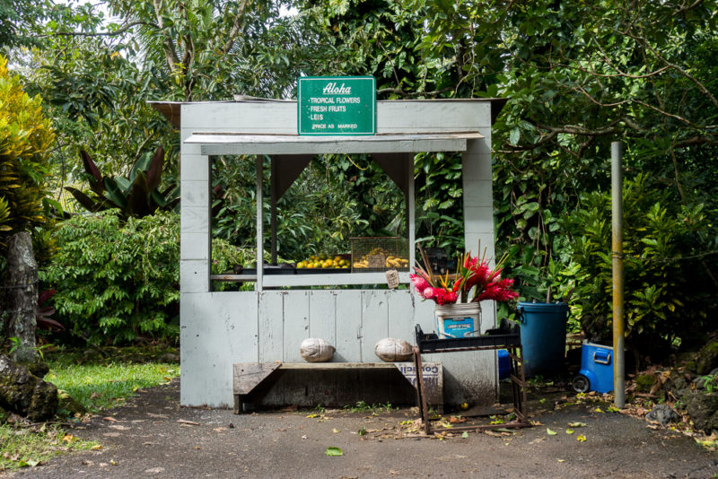 hawaii road to hana fruit stall