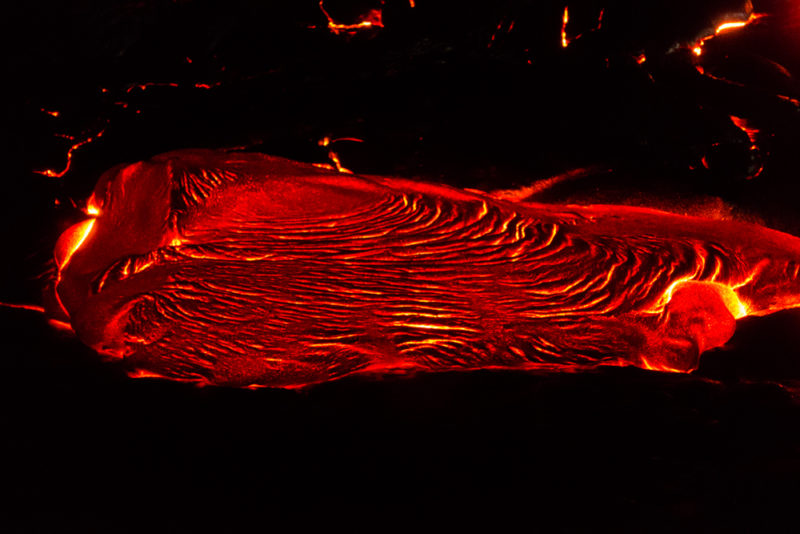 hawaii volcano national park red lava