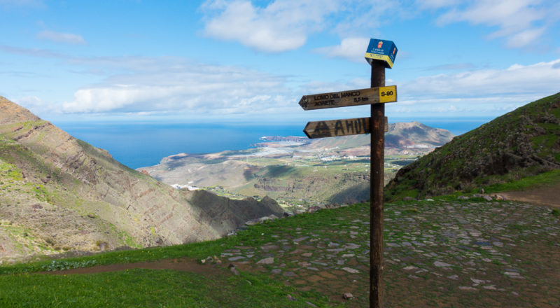gran canaria hiking sign