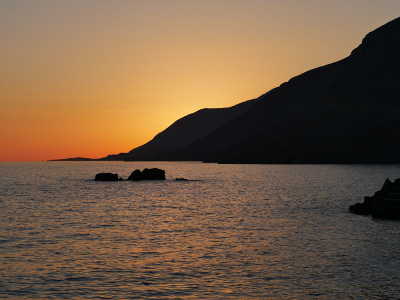 crete chora sfakion sunset