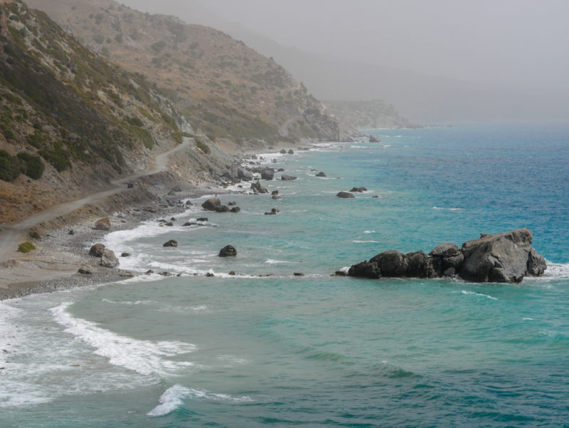 crete preveli beach rother hike access road