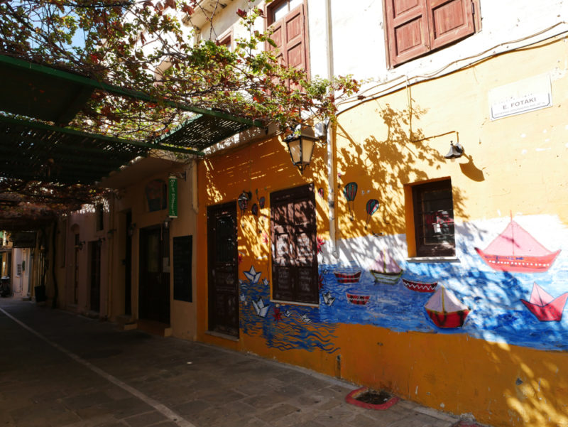 crete rethymnon art wall