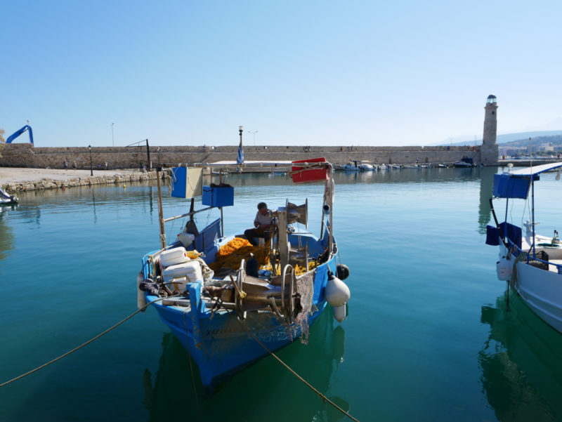 crete rethymnon fisherman