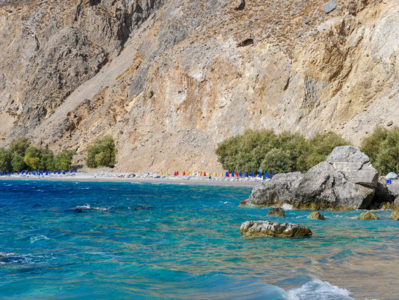 crete sweet water beach from sea level
