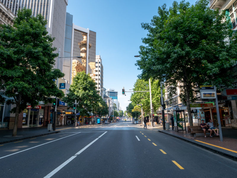 new zealand auckland quiet street in the morning