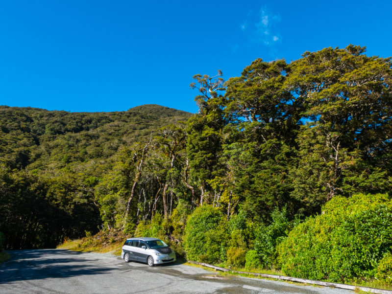 new zealand milford sound spaceship van