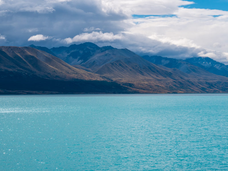 new zealand mount cook blue lake and mountains