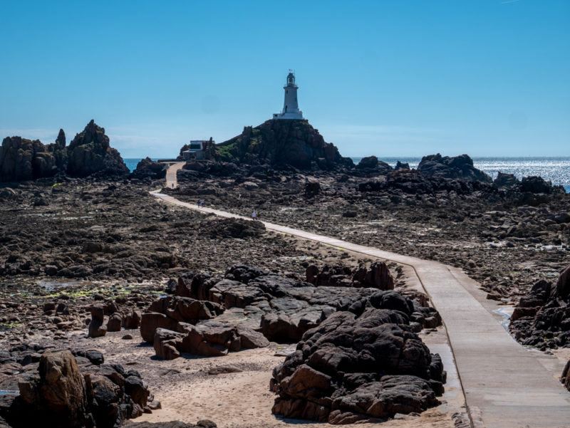 jersey corbiere lighthouse low tide