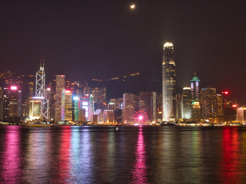 hong kong skyline at night