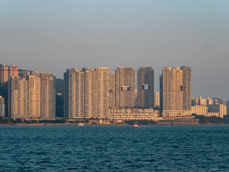 hong kong skyline from the sea