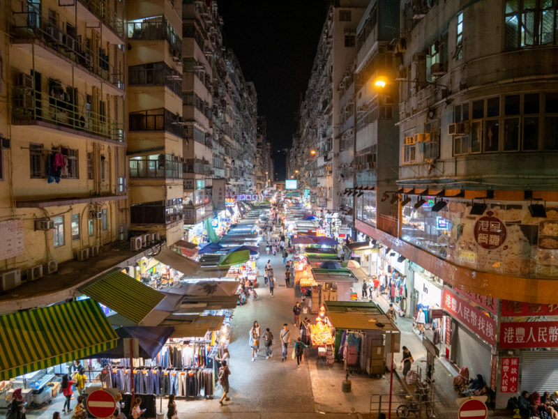 hong kong temple street overview