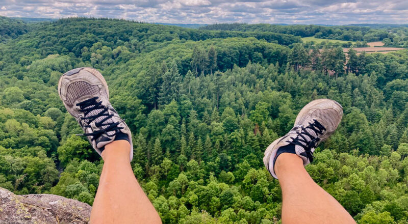 jambe dans le vide roche doetre