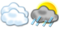 icon weather cloudy to light rain